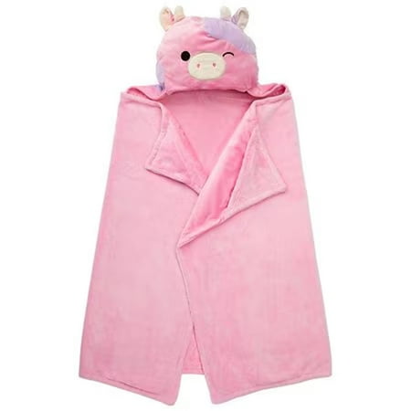 Squishmallows Patty Kids Hooded Throw, Wearable Plush, Pink