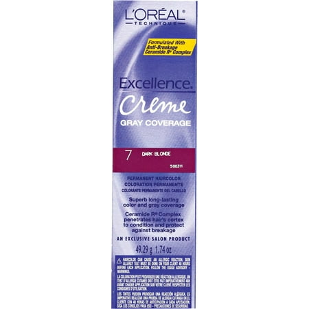 L'Oreal Excellence Creme Permanent Hair Color, Dark Blonde 7 1.74 oz