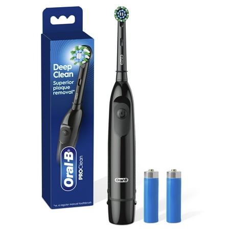 Oral-B ProClean CrossAction, Battery Powered Electric Toothbrush, Black for Adults and Children 3+