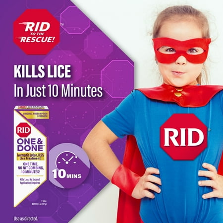 RID ONE & DONE, 4oz Ivermectin Lotion, Prescription Strength, Eliminates Super Lice & Renders Eggs Non Viable *Exp 11/2026* *Damaged Box*