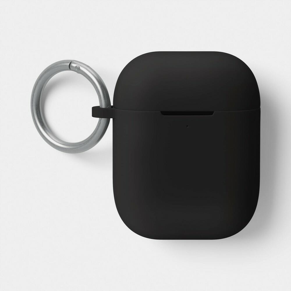 heyday AirPods 1/2 Gen Silicone Case, Black/Silver