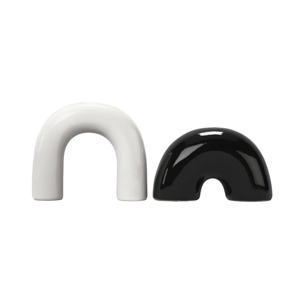 Novelty Salt and Pepper Shaker Set Black/White Arches - Room Essentials™