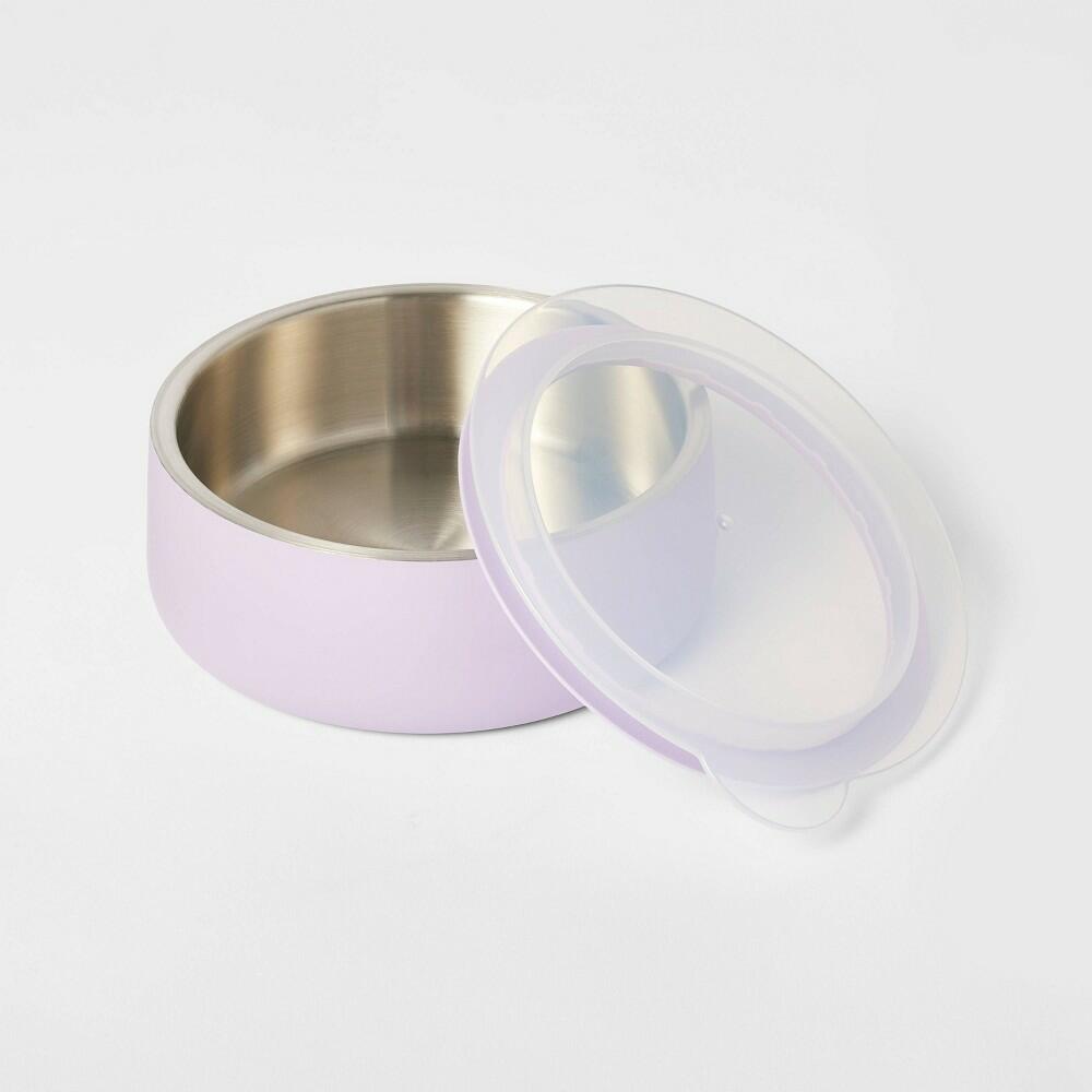 Lidded Stainless Steel Cat and Dog Bowl