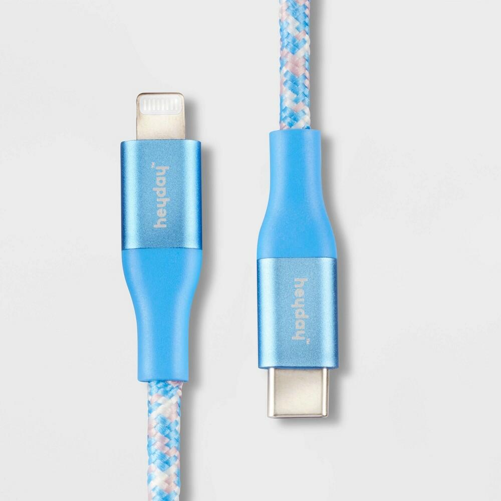 heyday Lightning-USB-C Cable 6 Ft, Tranquil Blue
