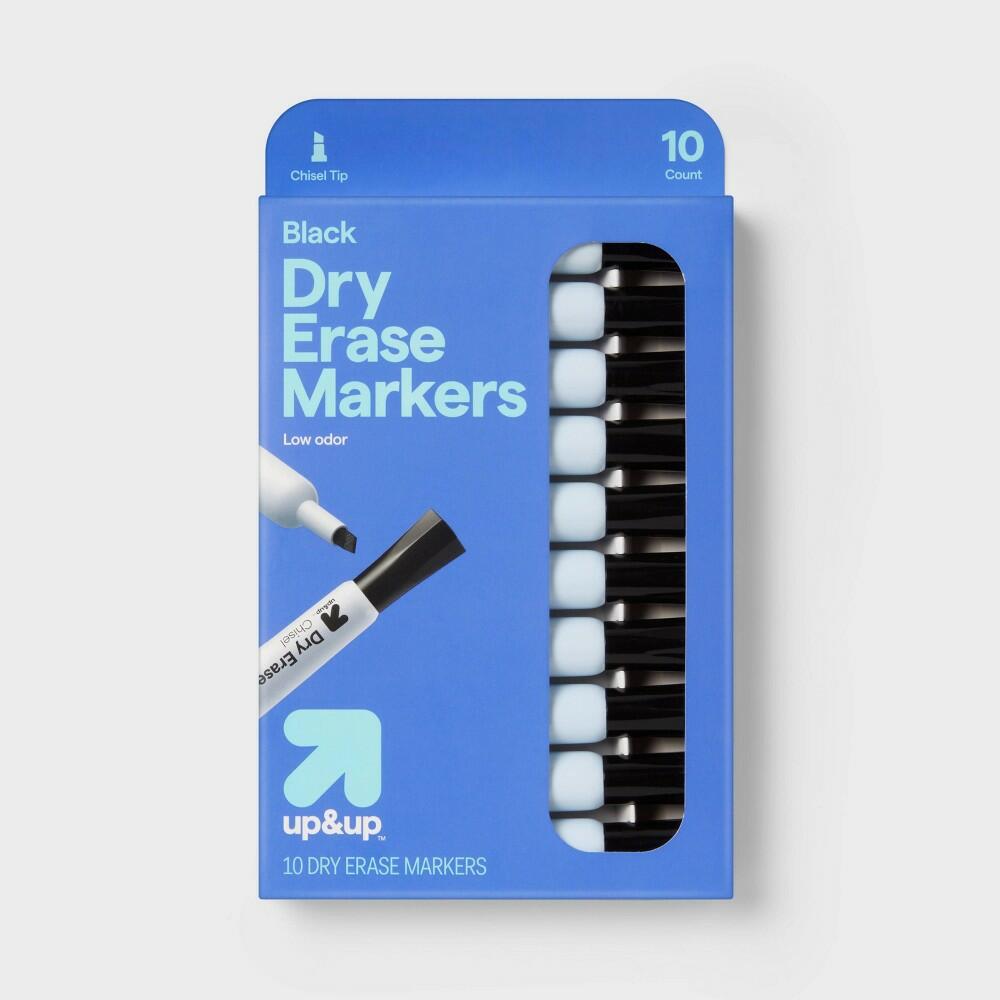 10pk Chisel Tip Dry Erase Markers Black
