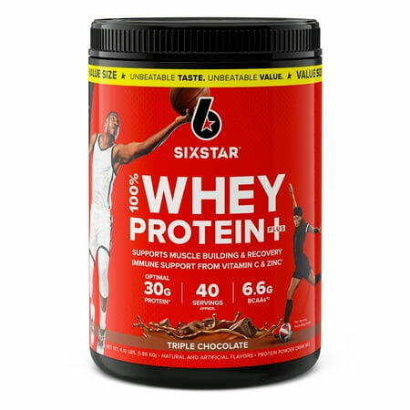 Six Star Pro Nutrition 100% Whey Protein Plus Powder Triple Chocolate Powder (BB Mar 17 2029)