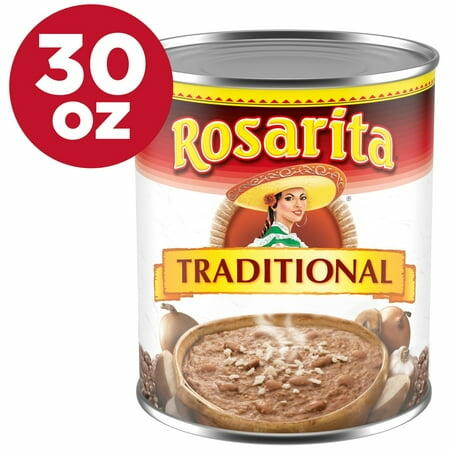 ROSARITA Traditional Refried Beans, 30 OZ (Dent) (BB Feb 15 2028)