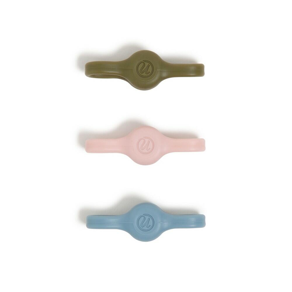 U Brands 3ct Magnetic Cord Wraps Olive Oil/Dusty Rose/Haze