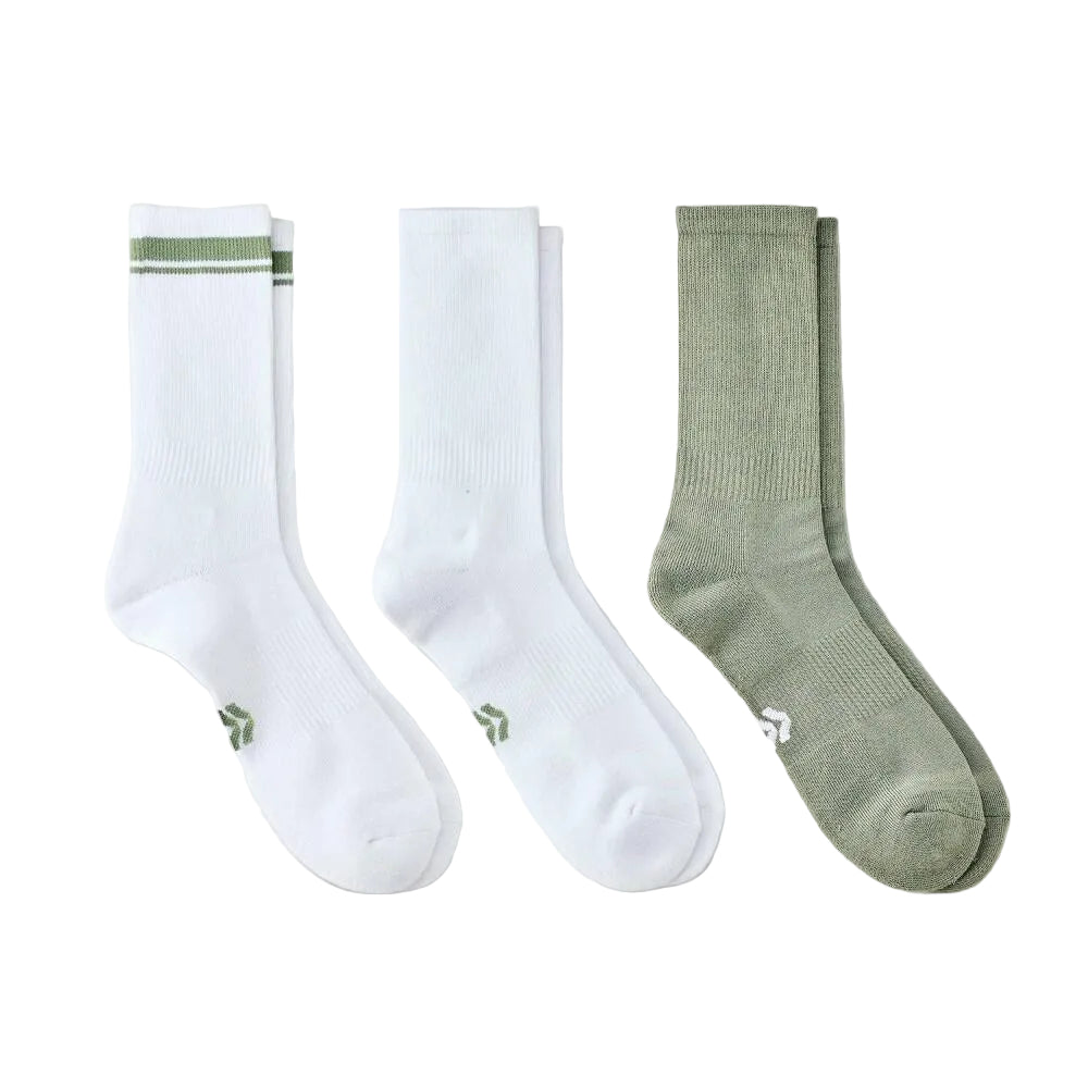 Men's Striped Tonal Varsity 3pk Crew Socks 6-12