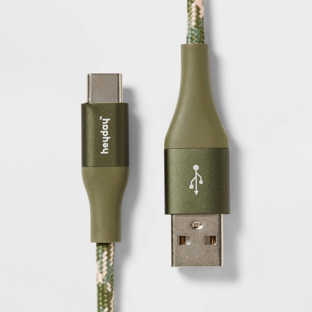 6' USB-C to USB-A Braided Cable - heyday™ Olive