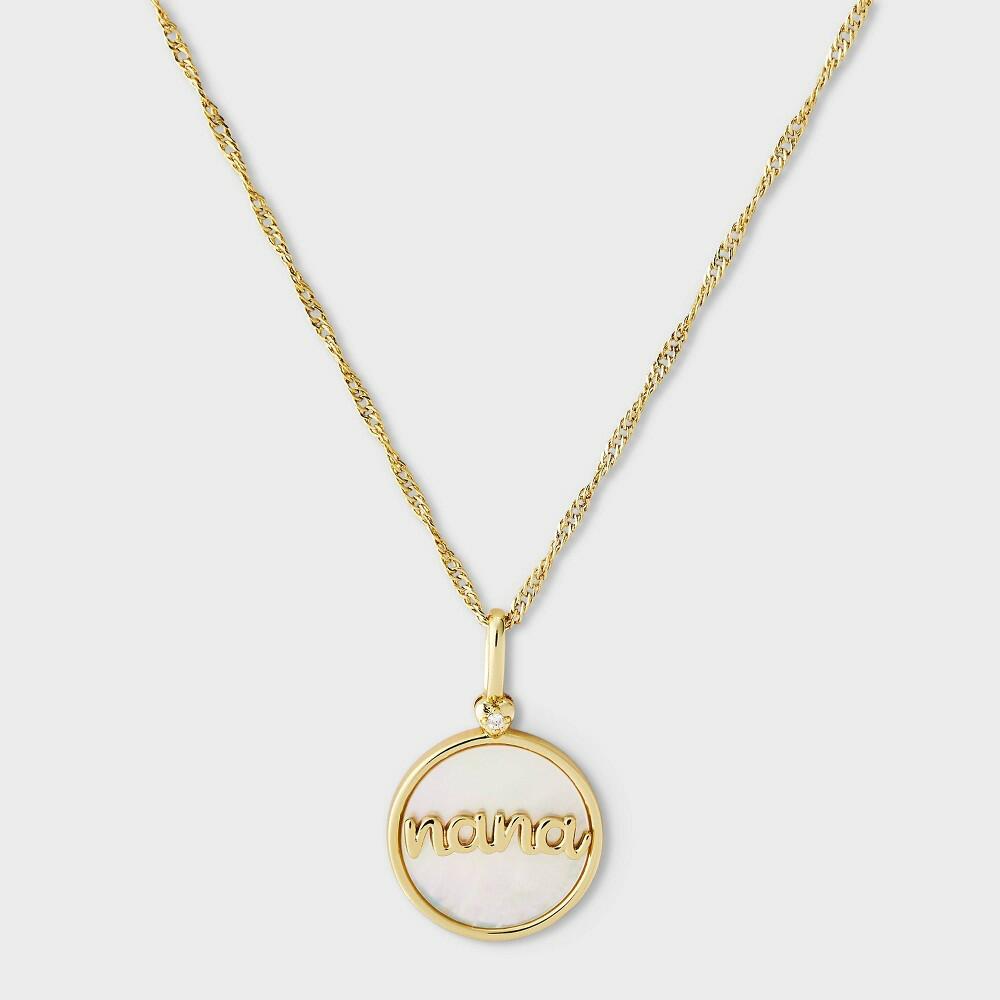 14k Gold Dipped "Nana" Disc Pendant Necklace