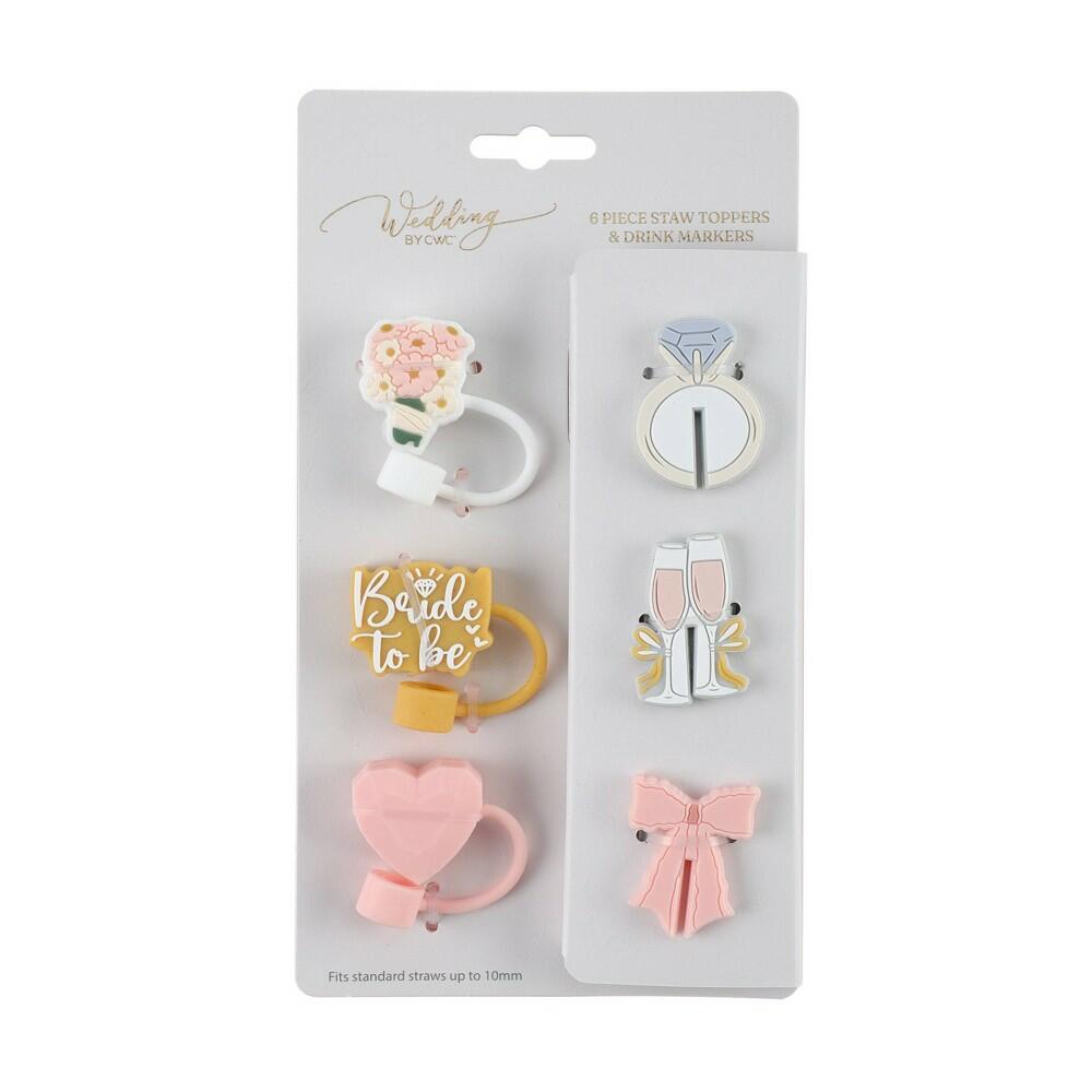 Cook With Color 6pk Straw Toppers and Drink Markers
