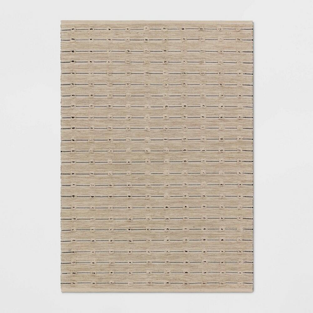 5'x7' Woven Striped Flatweave Rug Black/Cream - Threshold