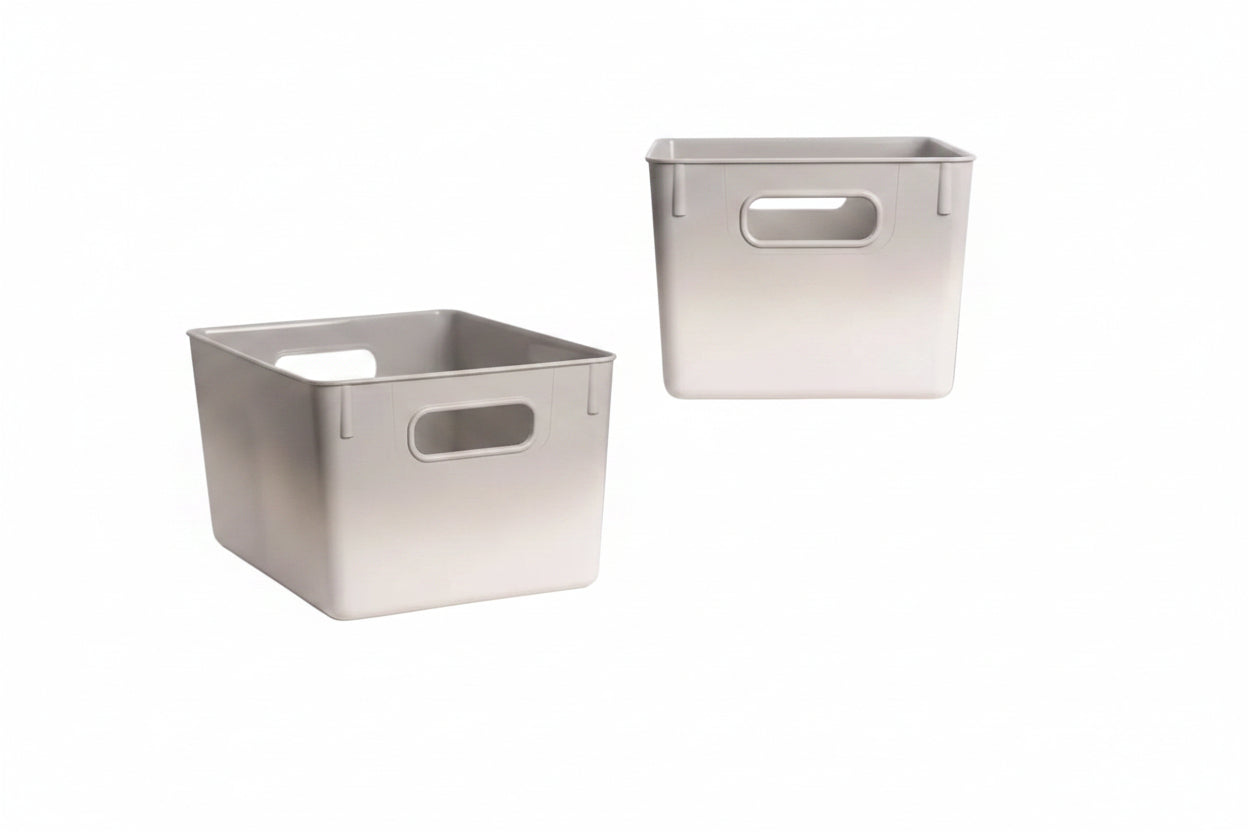 Isaac Jacobs 2pk 7"x8.11" Decorative Storage Ombre Bin Gray
