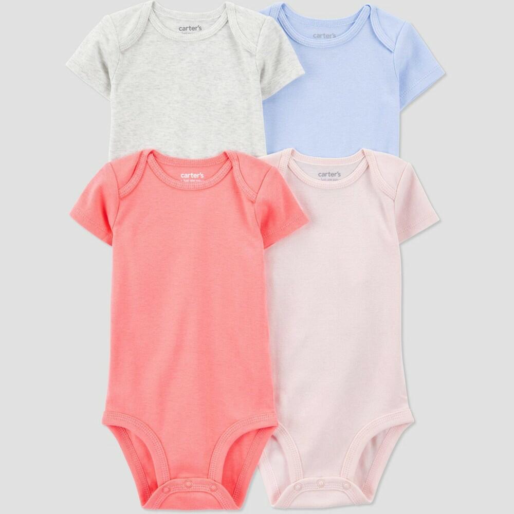 Carter's Just One You Baby Girls' 4-Pack Bodysuits, 3M