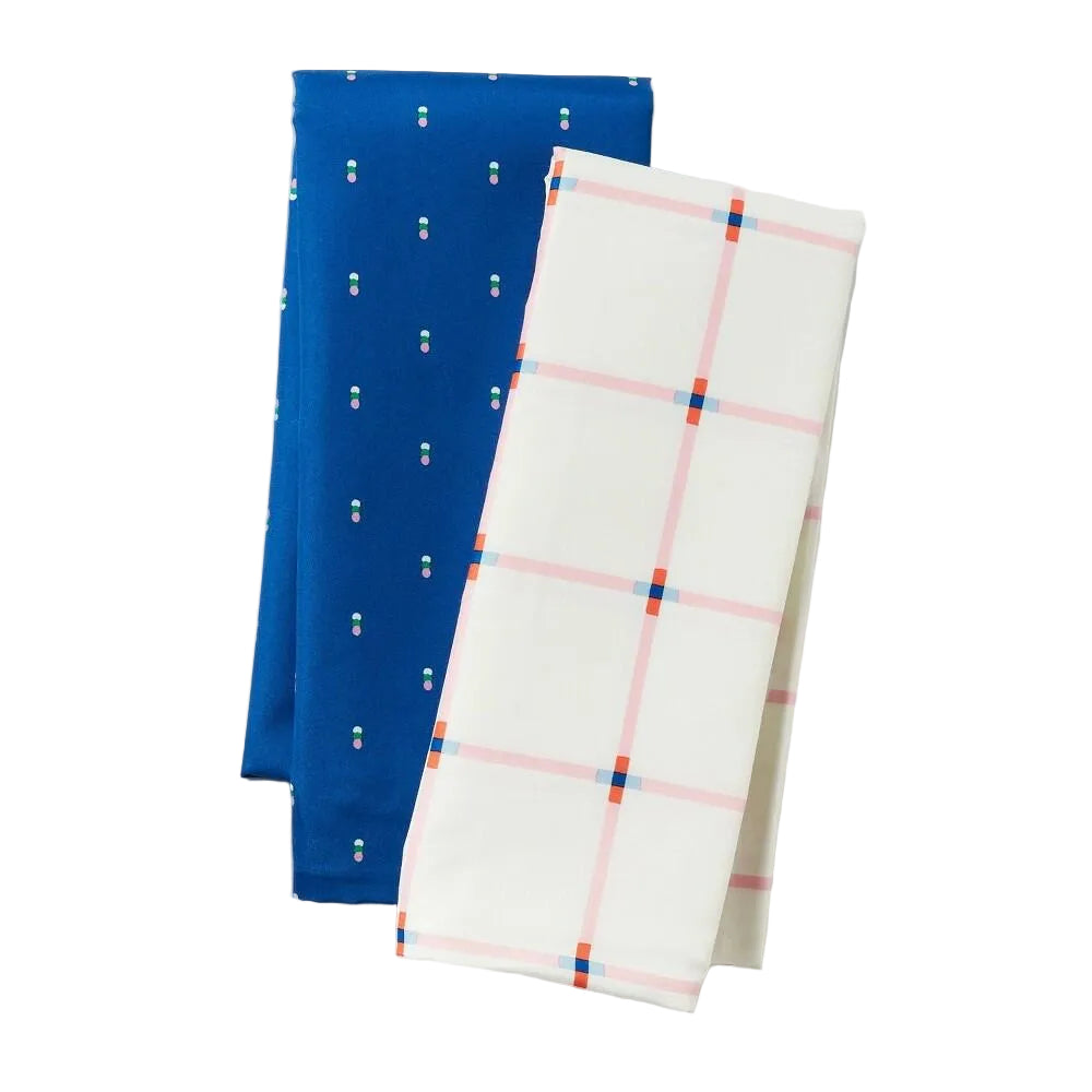 Room Essentials Body Pillow Cover 2pk Blue Dot/Grid