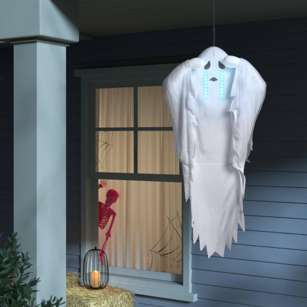 42" Track Light and Sound Boohoo Ghost Halloween Decorative Prop White - Hyde and EEK! Boutique™