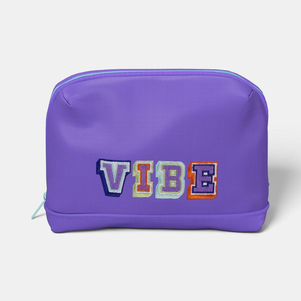 Tech Pouch - Purple Word Embroidery