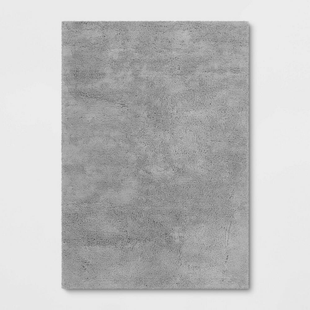 7'x10' Plush Shag Washable Area Rug Gray - Room Essentials