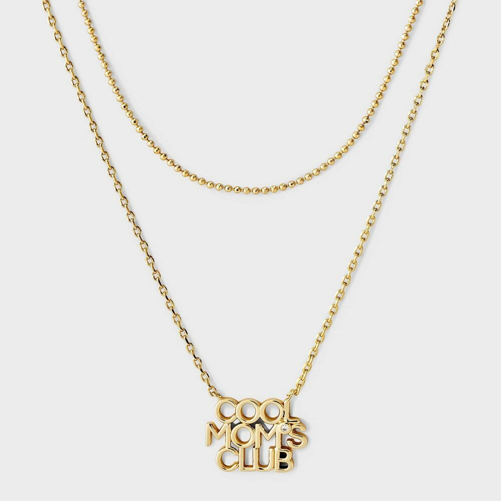 14k Gold Dipped "Cool Moms Club" Multi-Strand Necklace