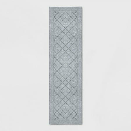 2'X7' Washable Runner Diamond Clarkson Tufted & Hooked Rug Gray - Threshold