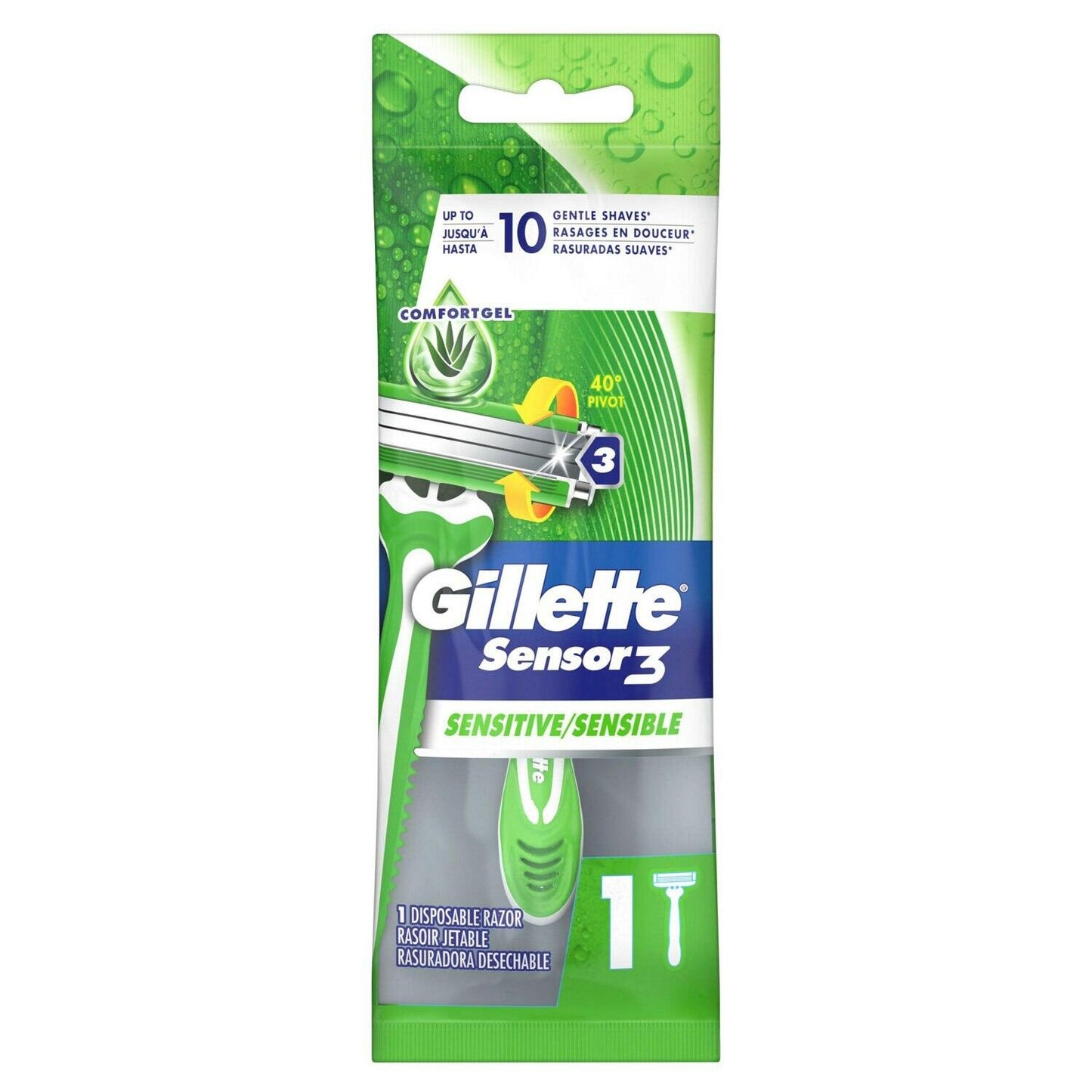 Gillette Sensor Sensitive Men 3 Blades Disposable Razor