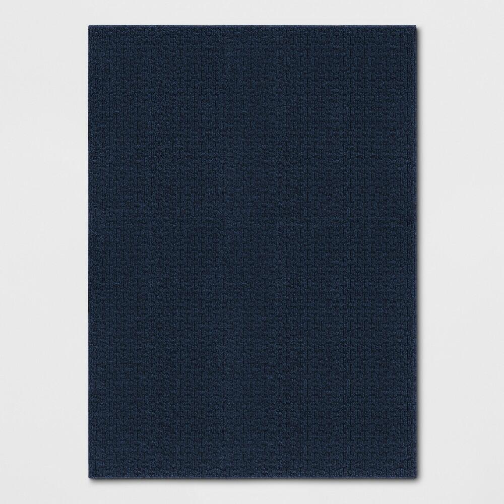 4'x5'6" Washable Solid Machine Tufted Accent Rug Blue - Threshold