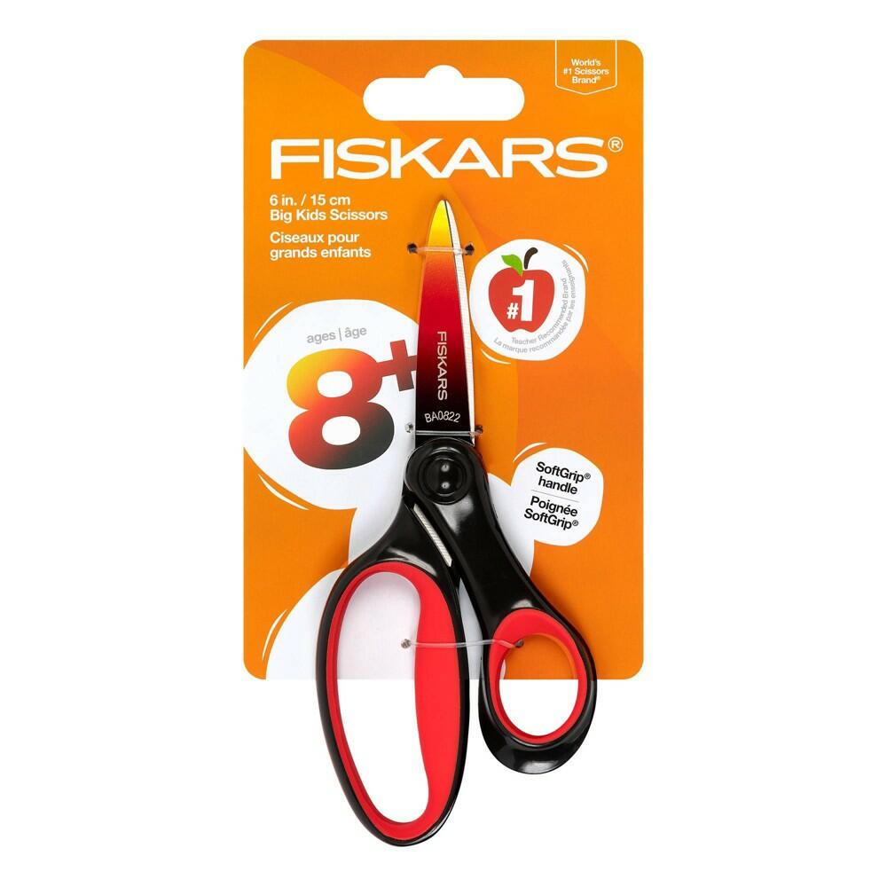 Fiskars Pointed-Tip Softgrip School Supplies Big Kids Scissors