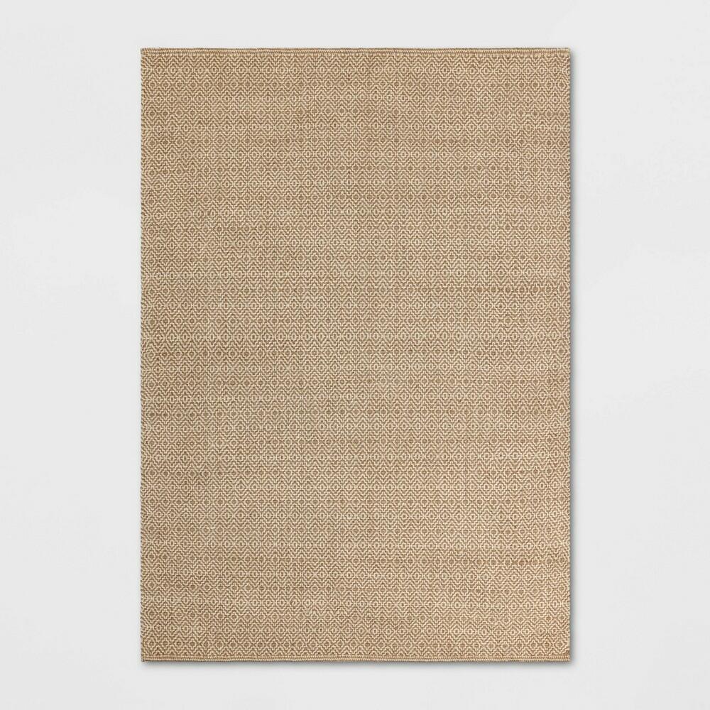 7'x10' Jute Diamond Area Rug Tan/Ivory - Threshold