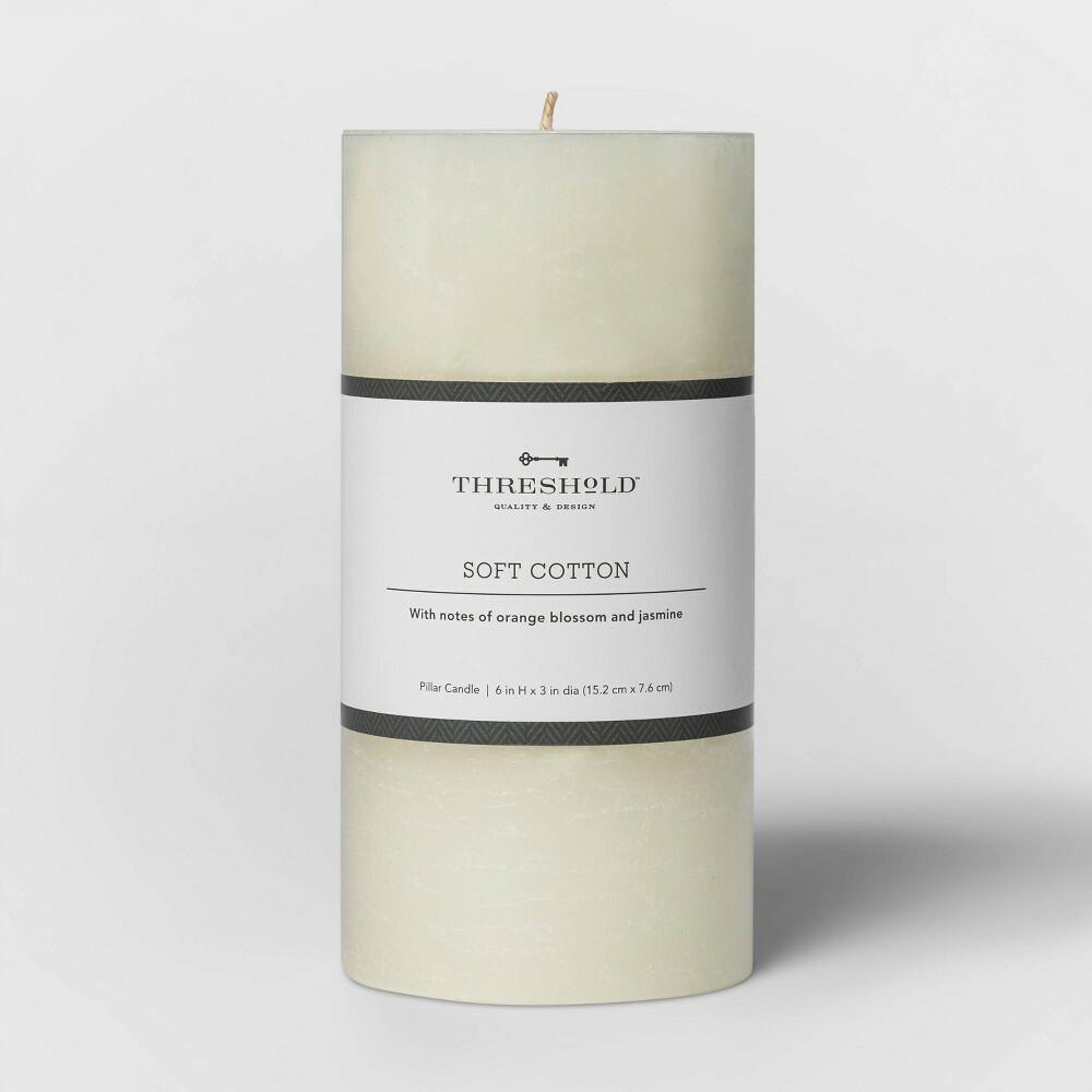 6"x3" Pillar Candle Soft White