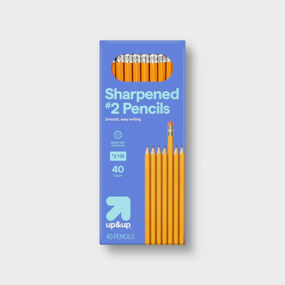 40ct Sharpened #2 Wood Pencils