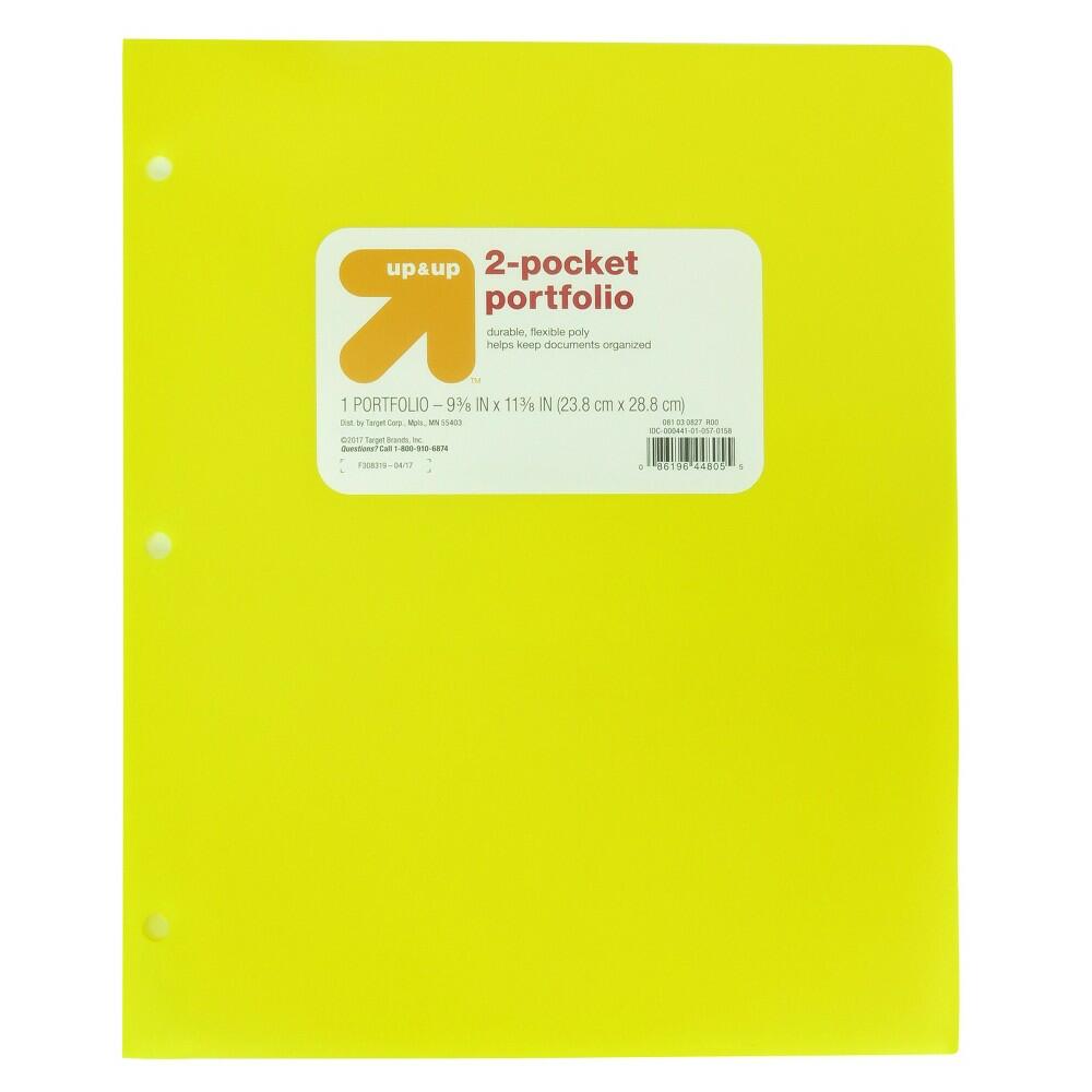 2 Pocket Plastic Folder Yellow