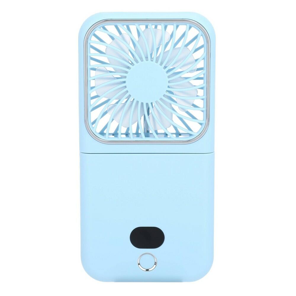 iJoy Folding Fan And 2500MAH Power Bank With Phone Stand Light Blue