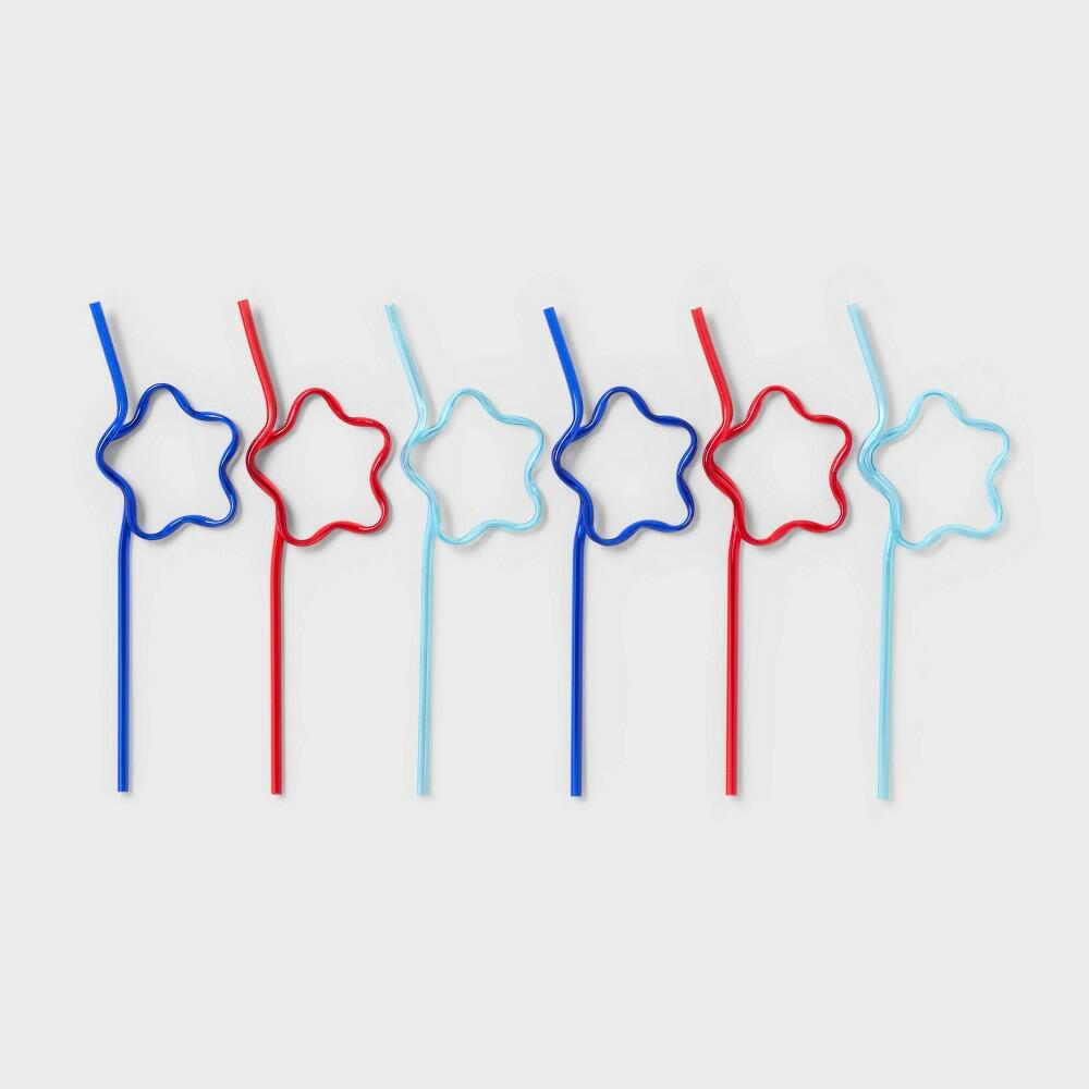 Spritz 4th of July Star-Shaped Straws 6 ct