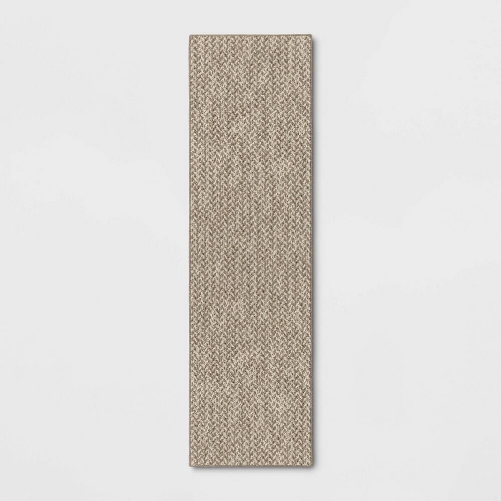 2'x7' Washable Weave Herringbone Runner Rug Cream - Threshold™