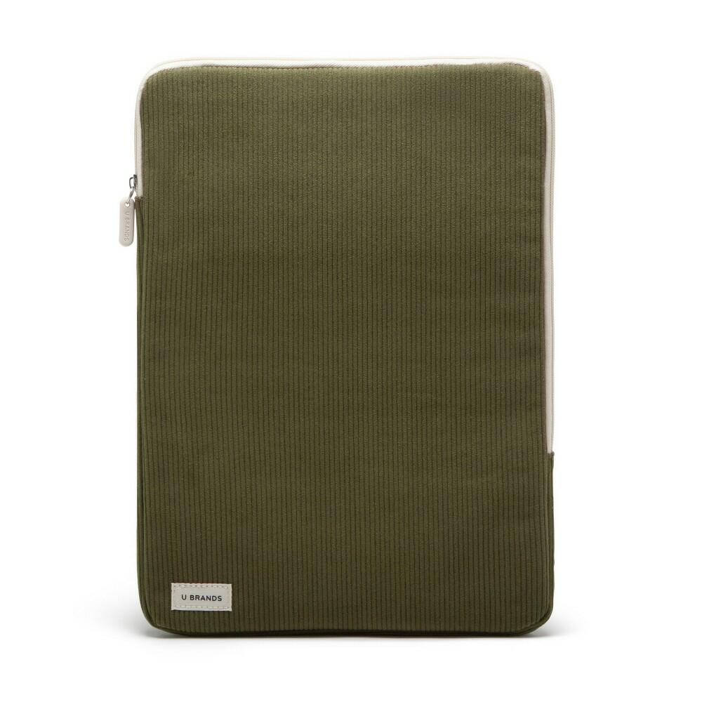 U Brands 15"x10.5" Corduroy Laptop Pouch Olive