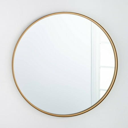 34" Round Decorative Wall Mirror Brass - Threshold™