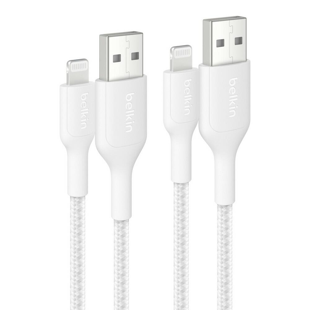 Belkin 3.3' 2pk USB-A to Lightning Cable - White
