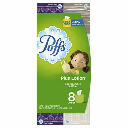 Puffs Plus Lotion Facial Tissue - 8pk/576ct: Square