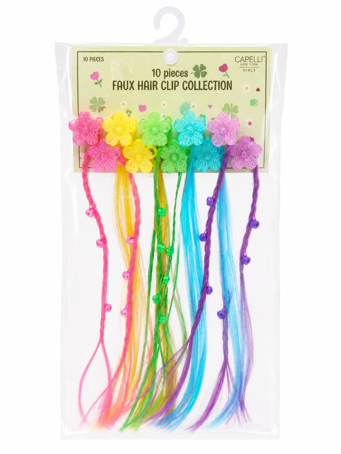 Capelli New York Girls 10-Piece Faux Hair Clip