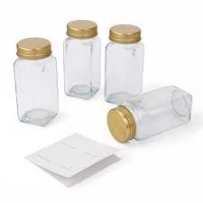 4 Pack Spice Jars - Gold Lid