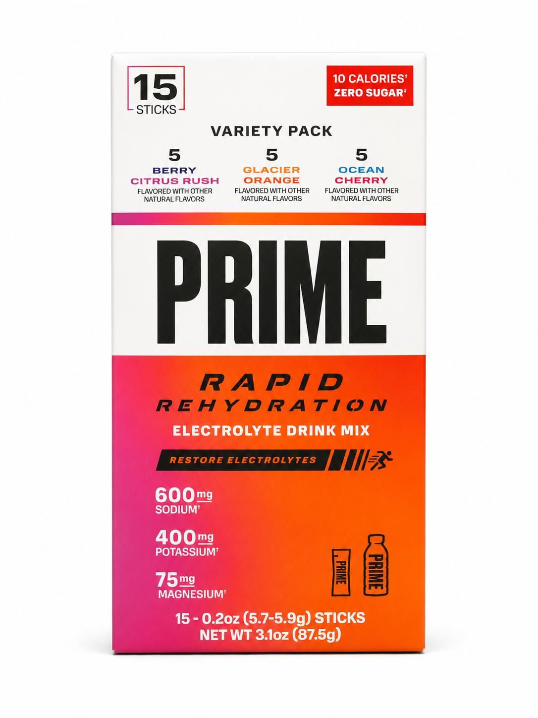 Prime Rapid Rehydration Electrolyte Powder Sticks BB 07/27