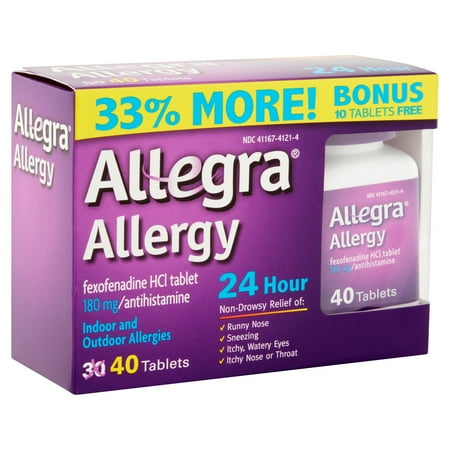 Allegra 24 Hour Allergy Tablets, 40 Ct *Damaged Box* *Exp 10/2025* *Packaging May Vary*