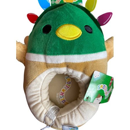 Squishmallows Kids Size 11-12, Avery The Mallard Duck Christmas Slippers