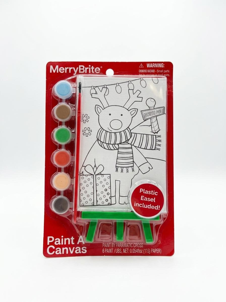 Merry Brite Reindeer Paint a Canvas Kit