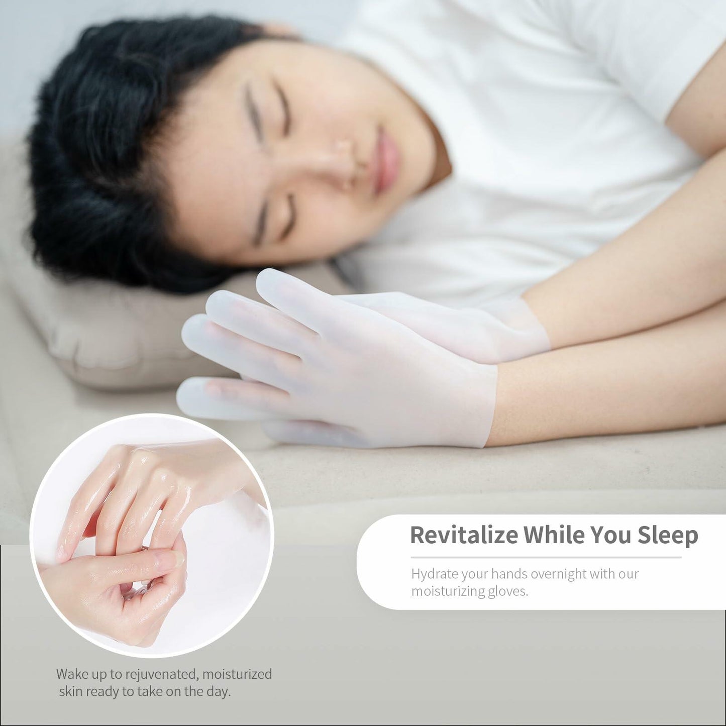 Touchscreen Silicone Moisturizing Gloves (White)