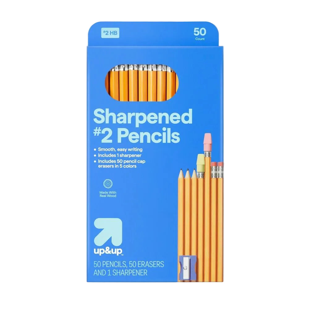 up&up Wood Pencil Eraser & Sharpener Kit 50ct