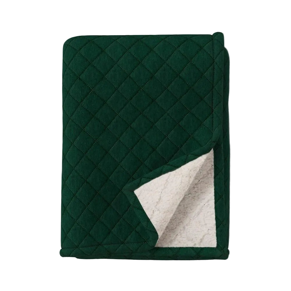 Quilted Jersey Throw Blanket Heathered Green
