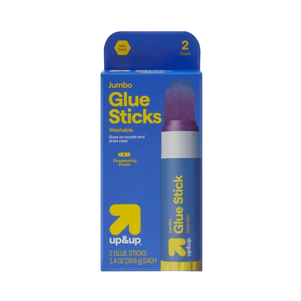 2ct Jumbo Glue Sticks Disappearing Purple - up&up™