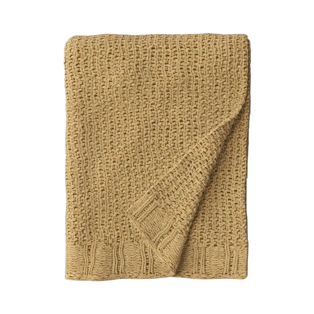 Chenille Knit Throw Blanket Wheat - Threshold™